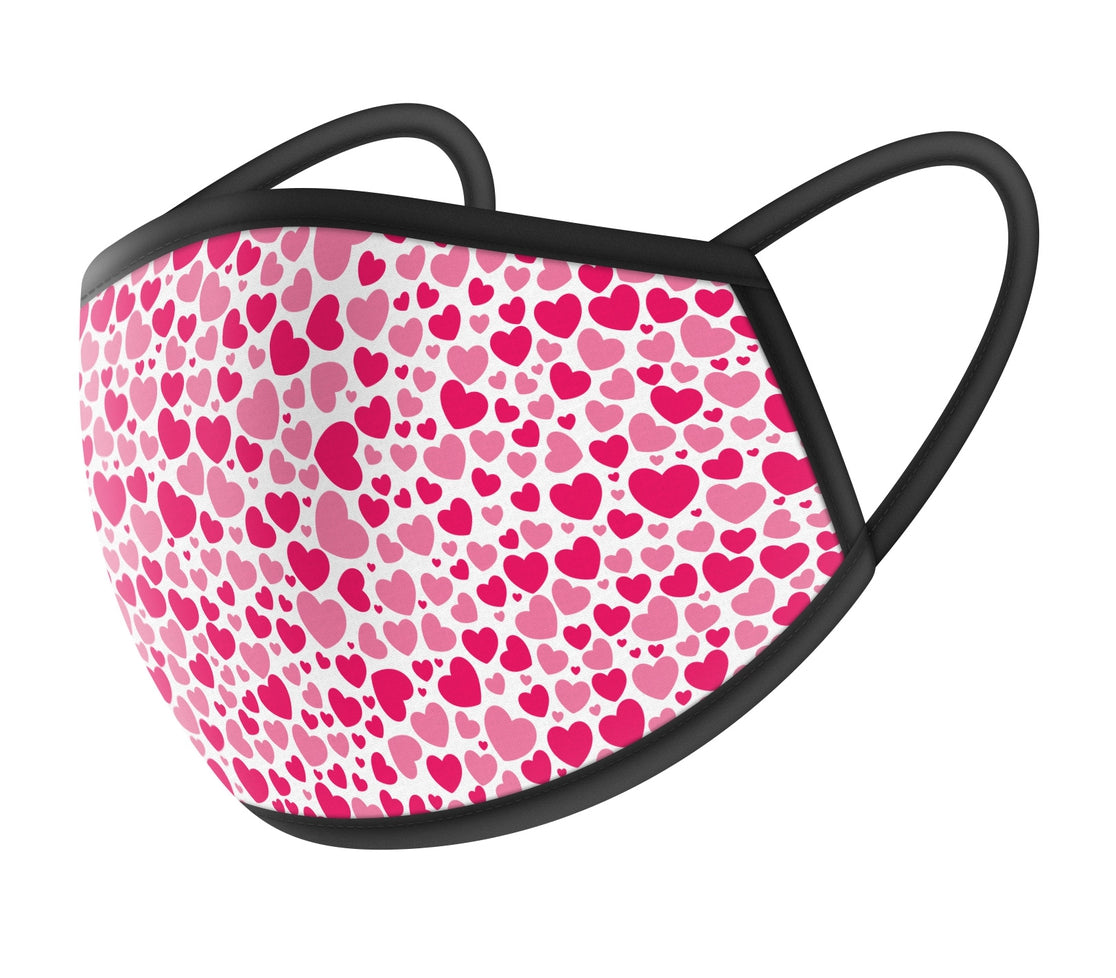 Pink Hearts Design Cloth Mask