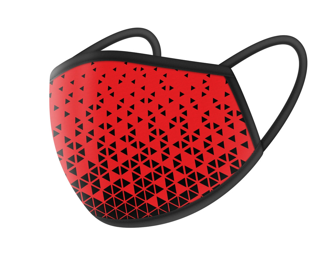 Red with Black Triangles Cloth Masks