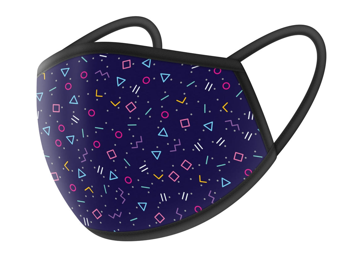 Purple with Shapes Cloth Face Masks